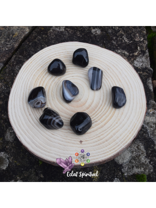 Agate noire pierre roulée | Ancrage & stabilité – Eclat Spirituel