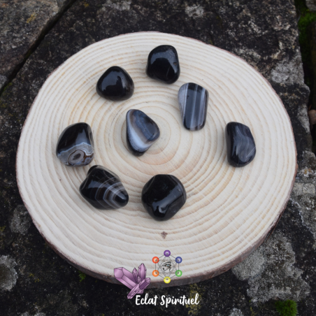 Agate noire pierre roulée | Ancrage & stabilité – Eclat Spirituel