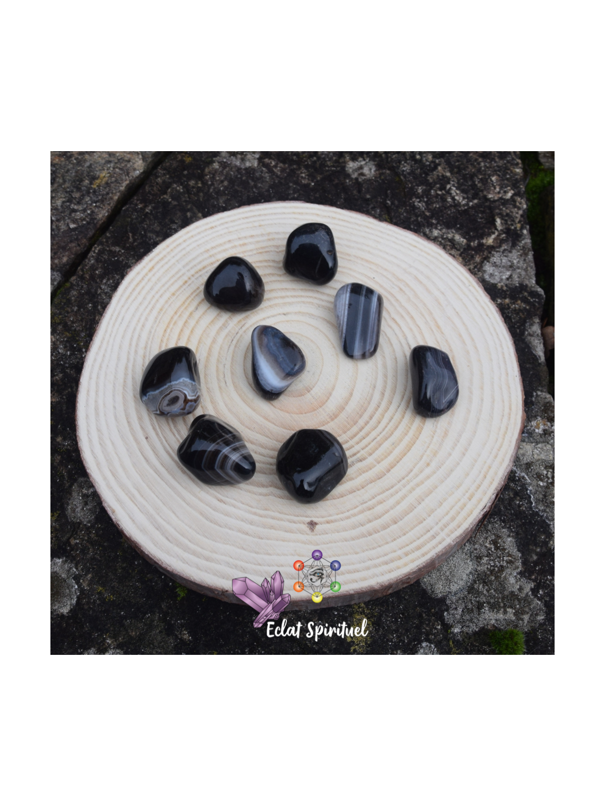 Agate noire pierre roulée | Ancrage & stabilité – Eclat Spirituel