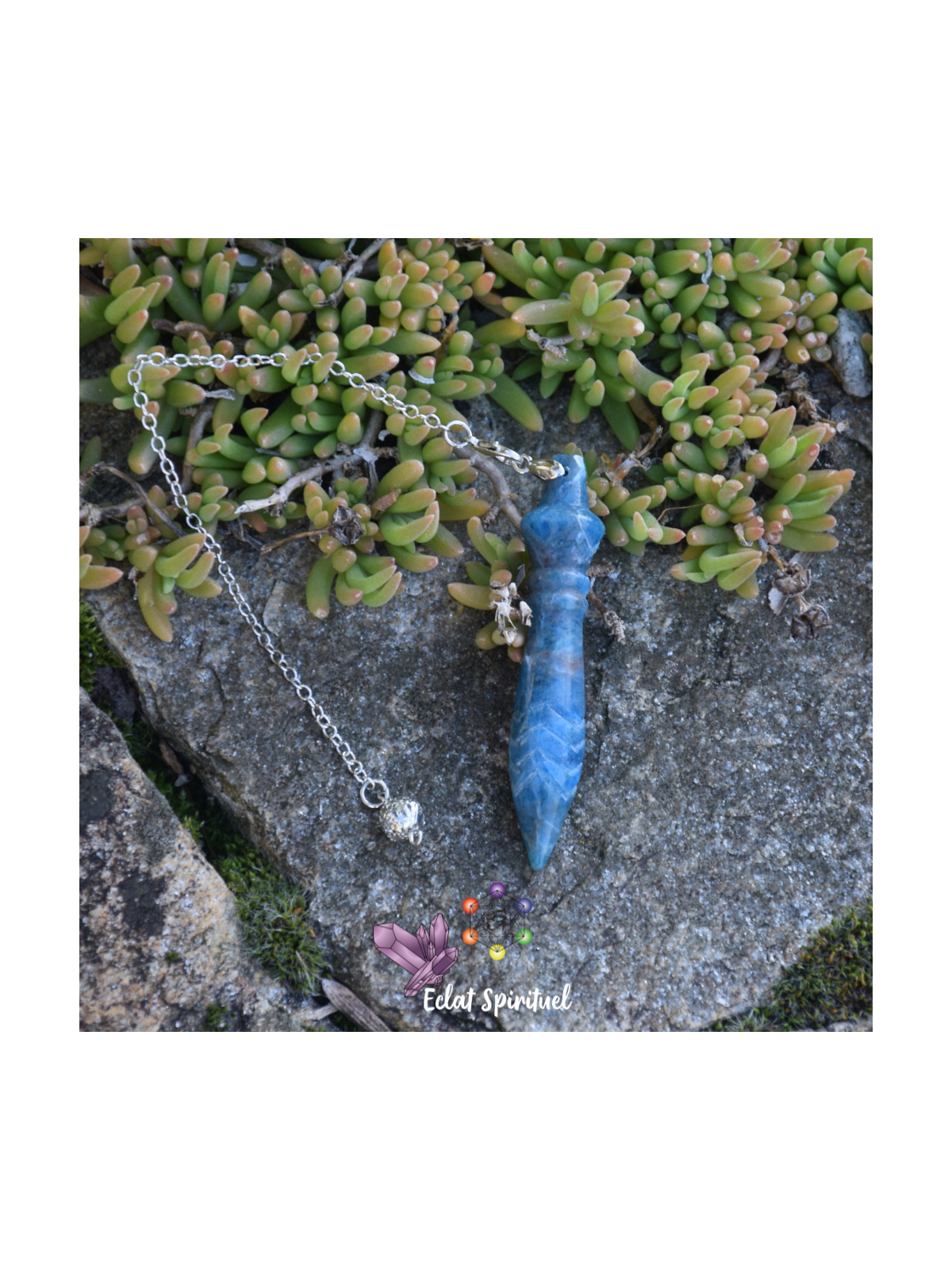 Pendule de Thot Apatite Bleue | Eclat Spirituel