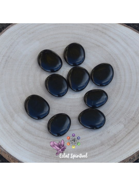 Obsidienne Noire en galet plat