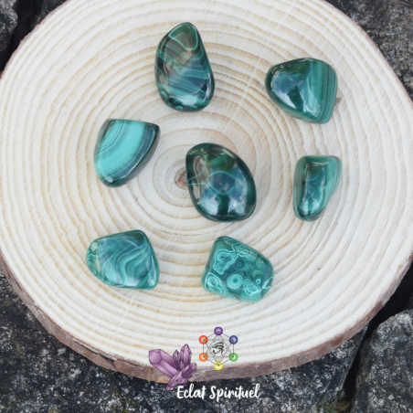 Malachite en pierre roulée
