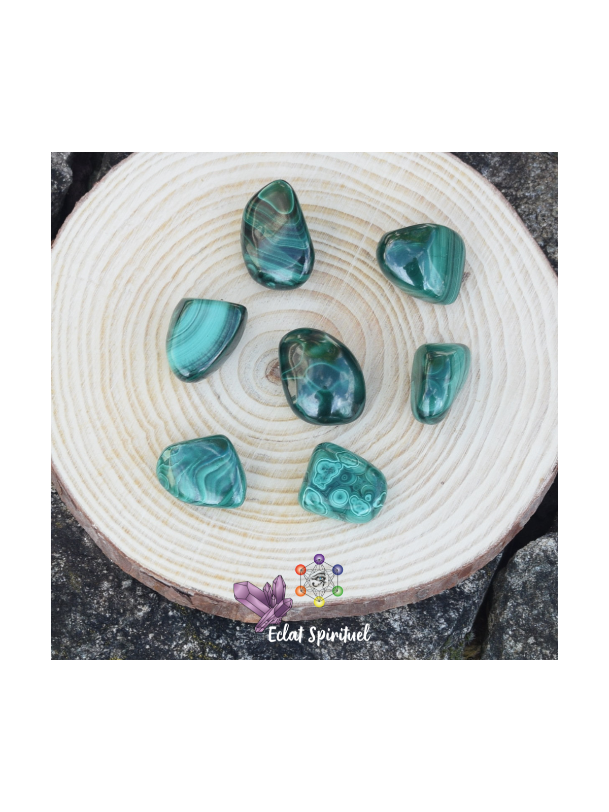 Malachite en pierre roulée