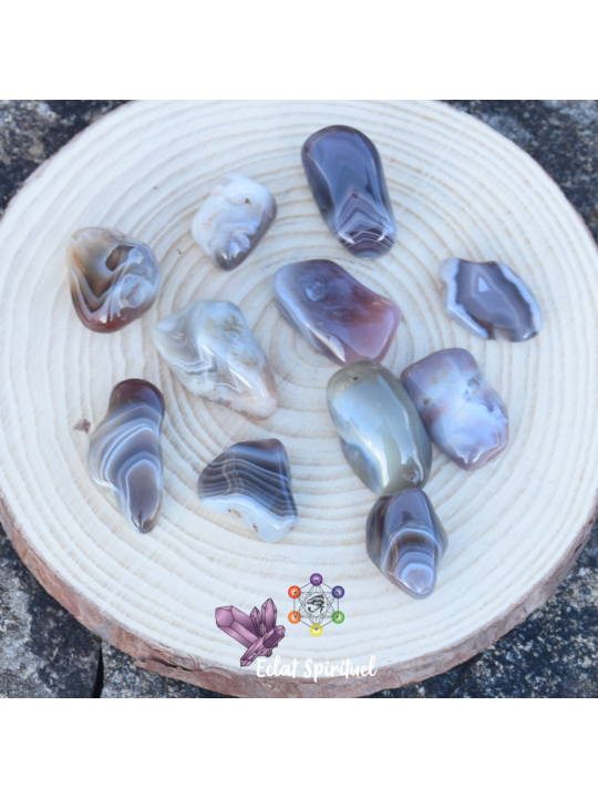 Agate du Botswana en pierre roulée