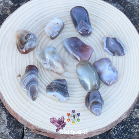 Agate du Botswana en pierre roulée