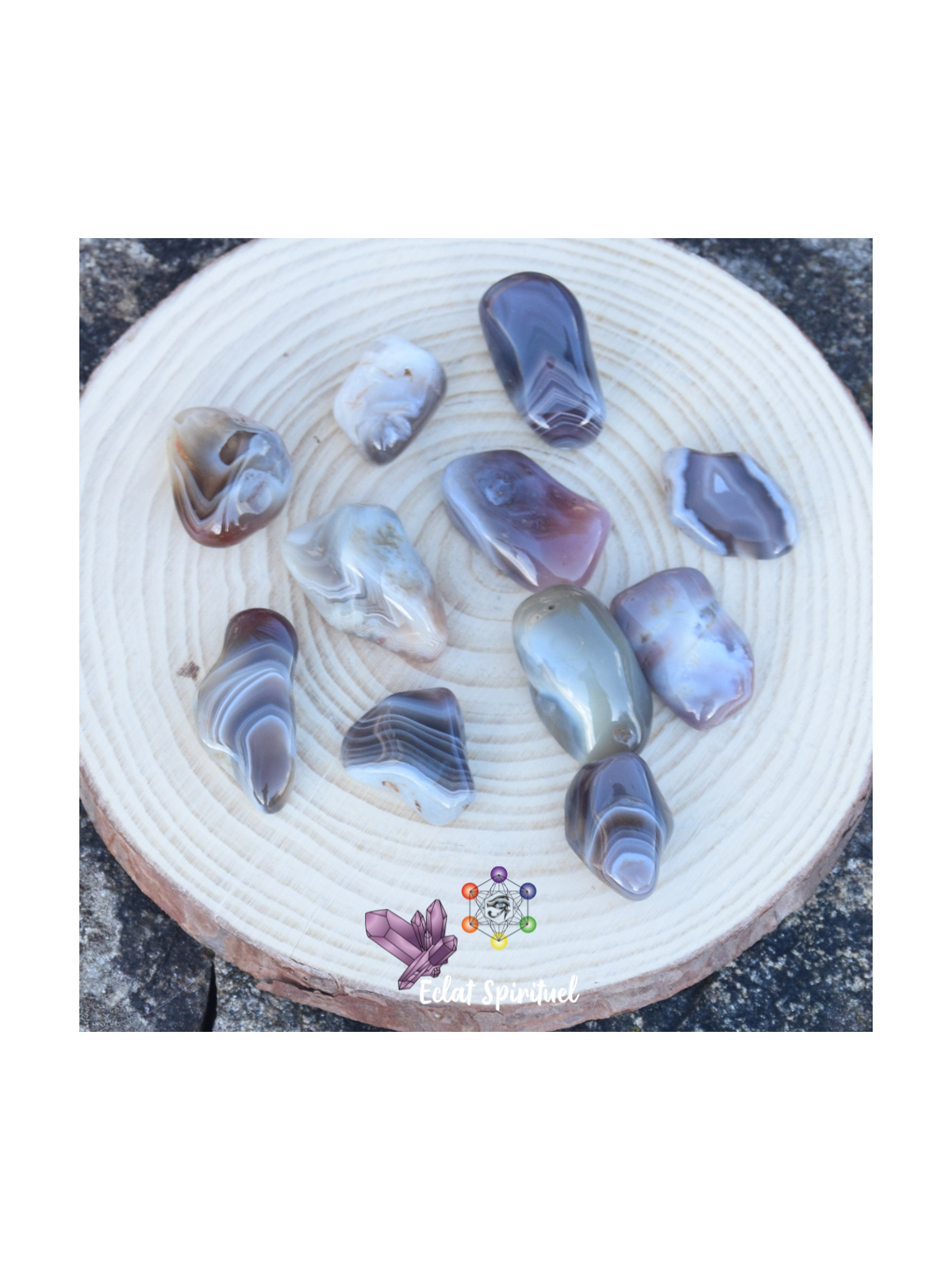 Agate du Botswana en pierre roulée
