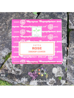 Satya Rose Dhoop Cones – 12 pcs | Sérénité & Amour
