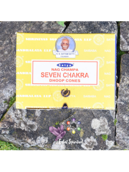 Cônes Satya Nag Champa Seven Chakra – 12 dhoop cones