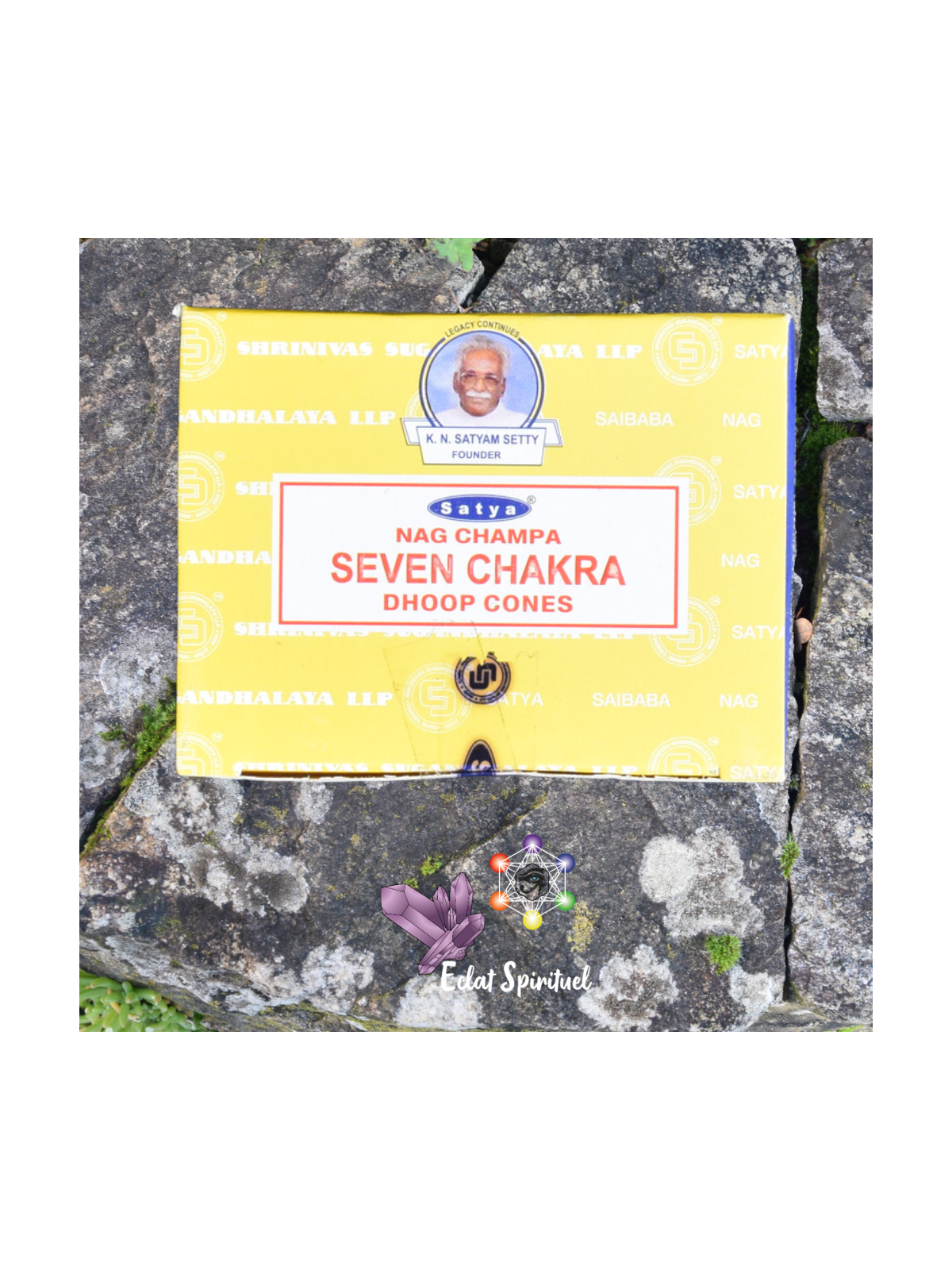 Cônes Satya Nag Champa Seven Chakra – 12 dhoop cones