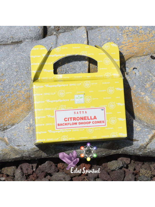 Cônes d’encens à refoulement Satya Citronella – Naturel