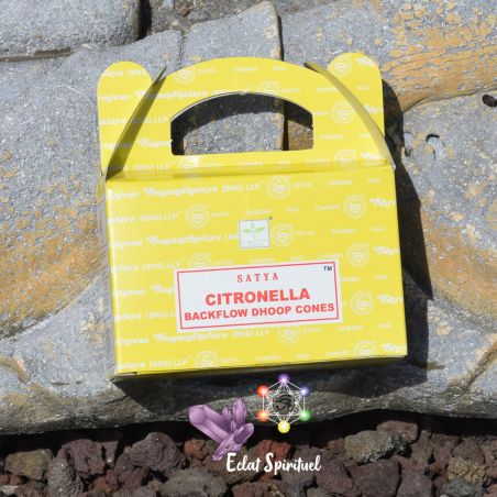Cônes d’encens à refoulement Satya Citronella – Naturel