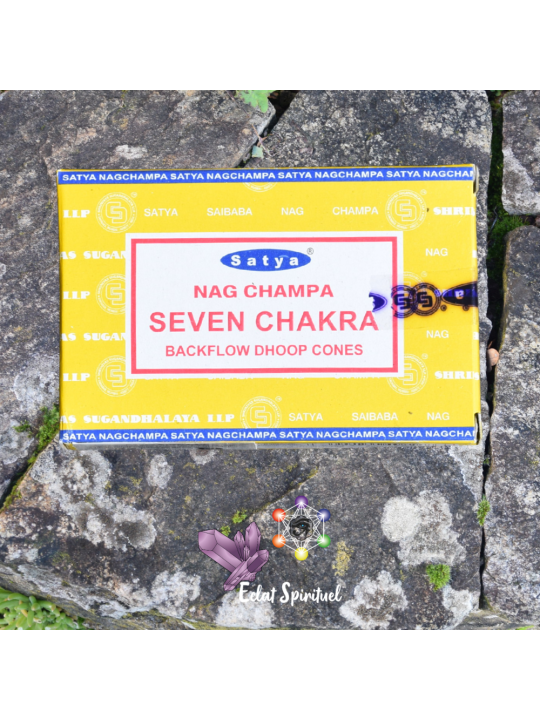 Cônes backflow Satya Seven Chakra – 10 pcs | Équilibre énergétique