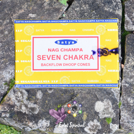 Cônes backflow Satya Seven Chakra – 10 pcs | Équilibre énergétique