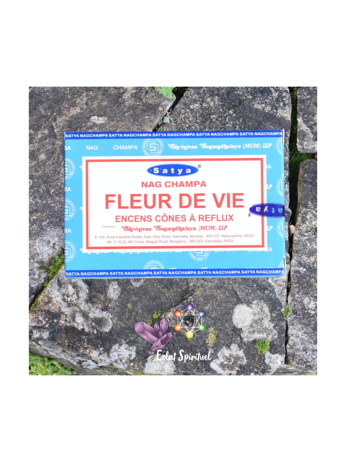 Cônes backflow Satya “Fleur de Vie” – 10 pcs | Harmonie Énergétique