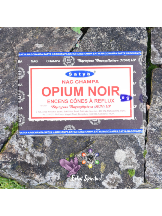 Cônes backflow Satya “Opium Noir” – 10 pcs | Mystère & Purification