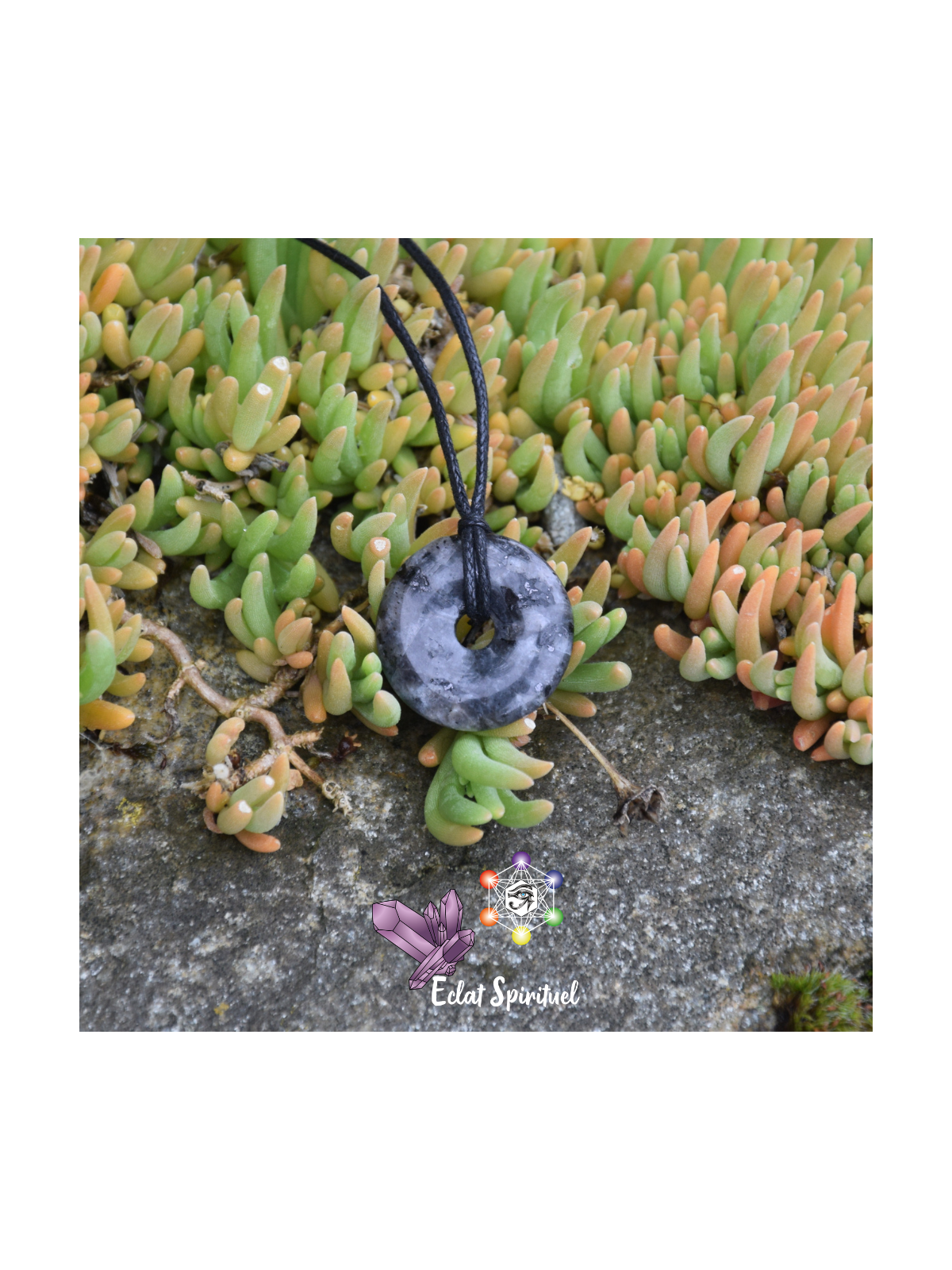 Larvikite en Pendentif Donut