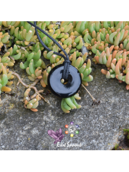 Obsidienne Noire en Pendentif Donut