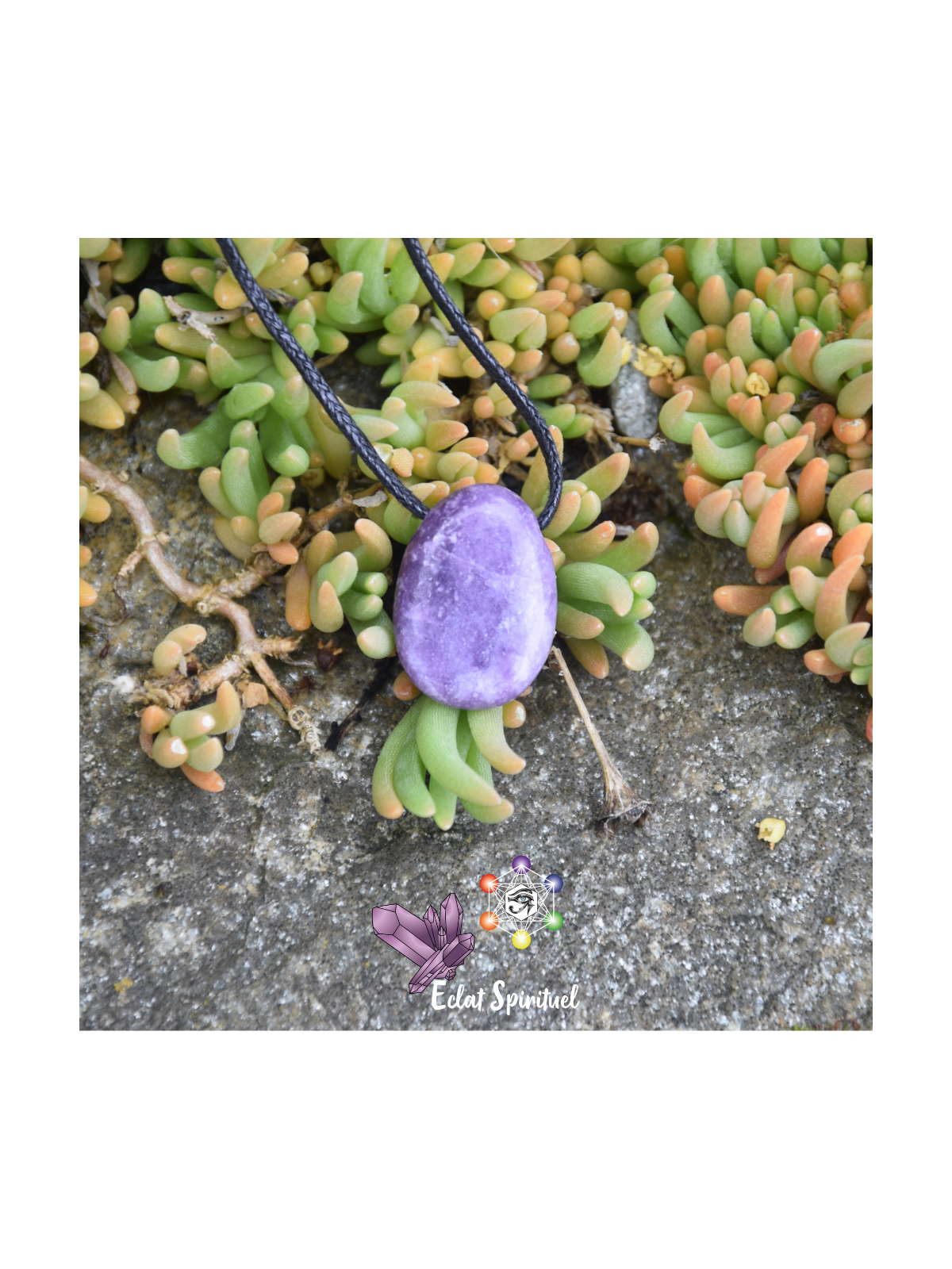Lépidolite en pierre percée