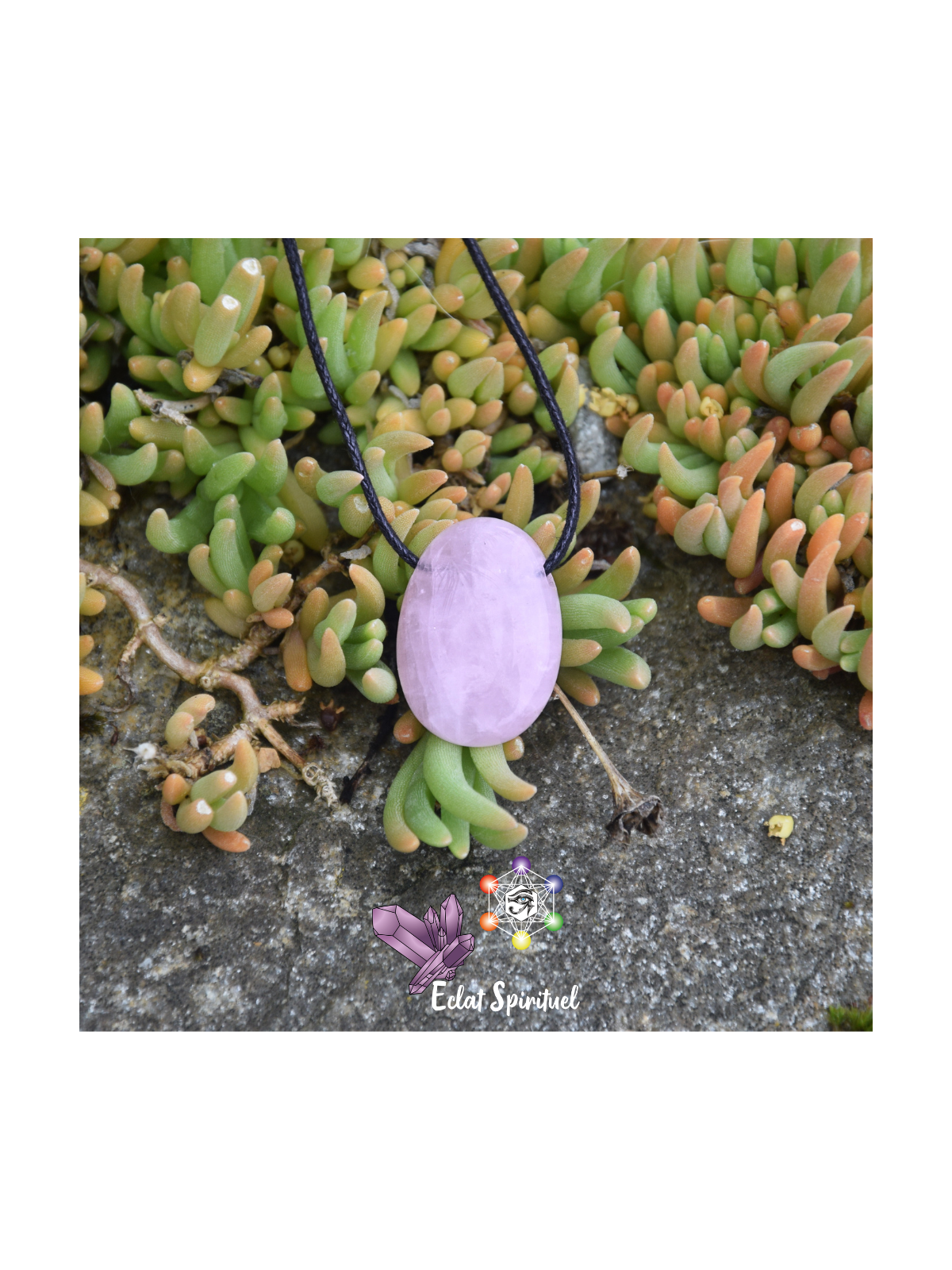 Quartz Rose en pierre percée