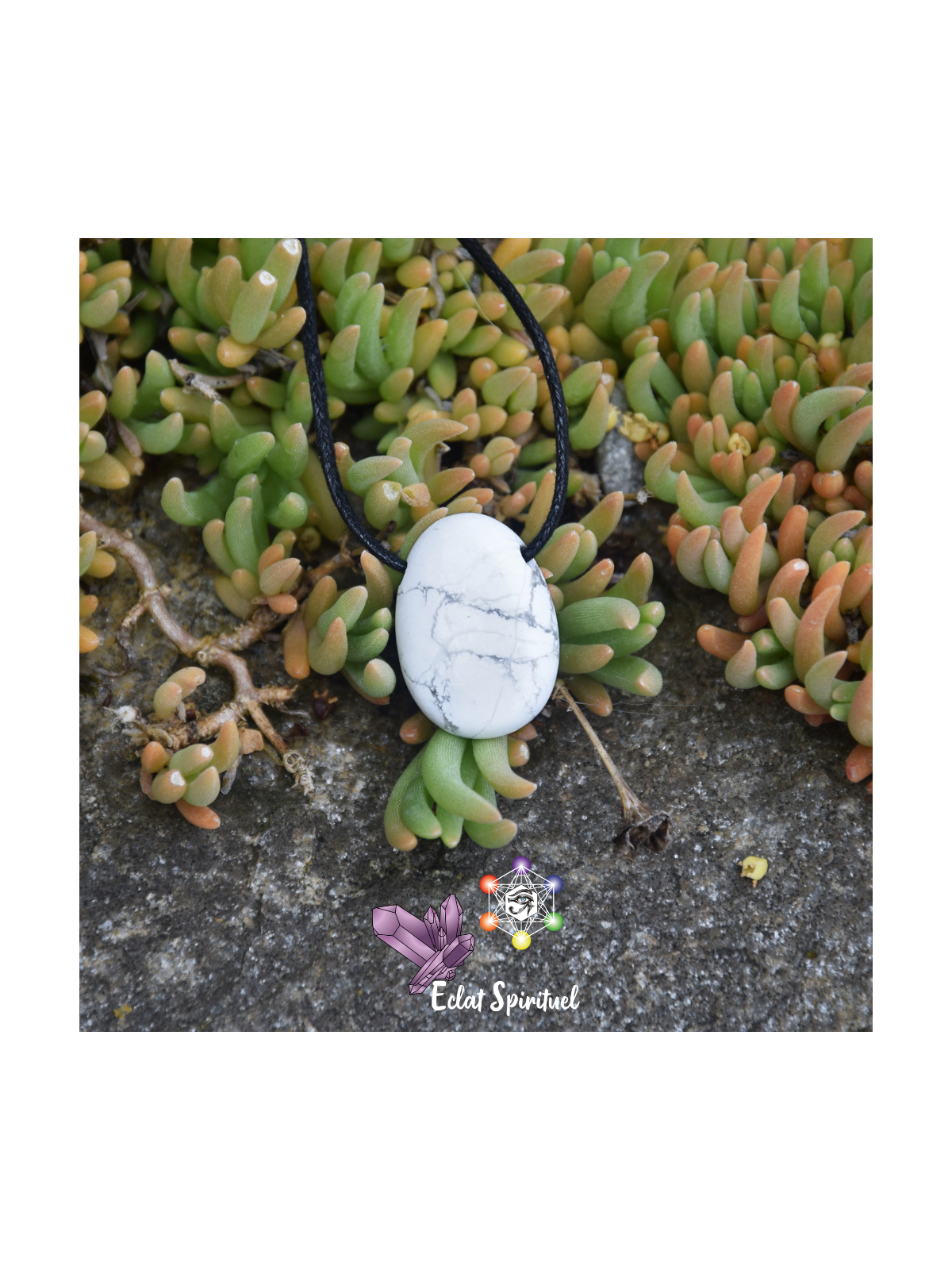 Howlite en pierre percée