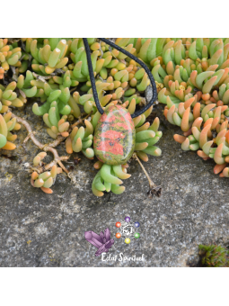 Pendentif Unakite – Pierre percée naturelle