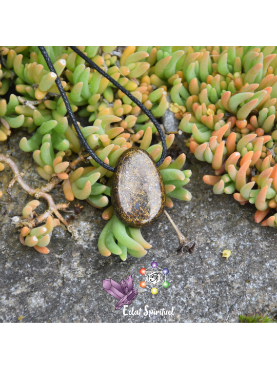 Pendentif Bronzite – Pierre naturelle percée