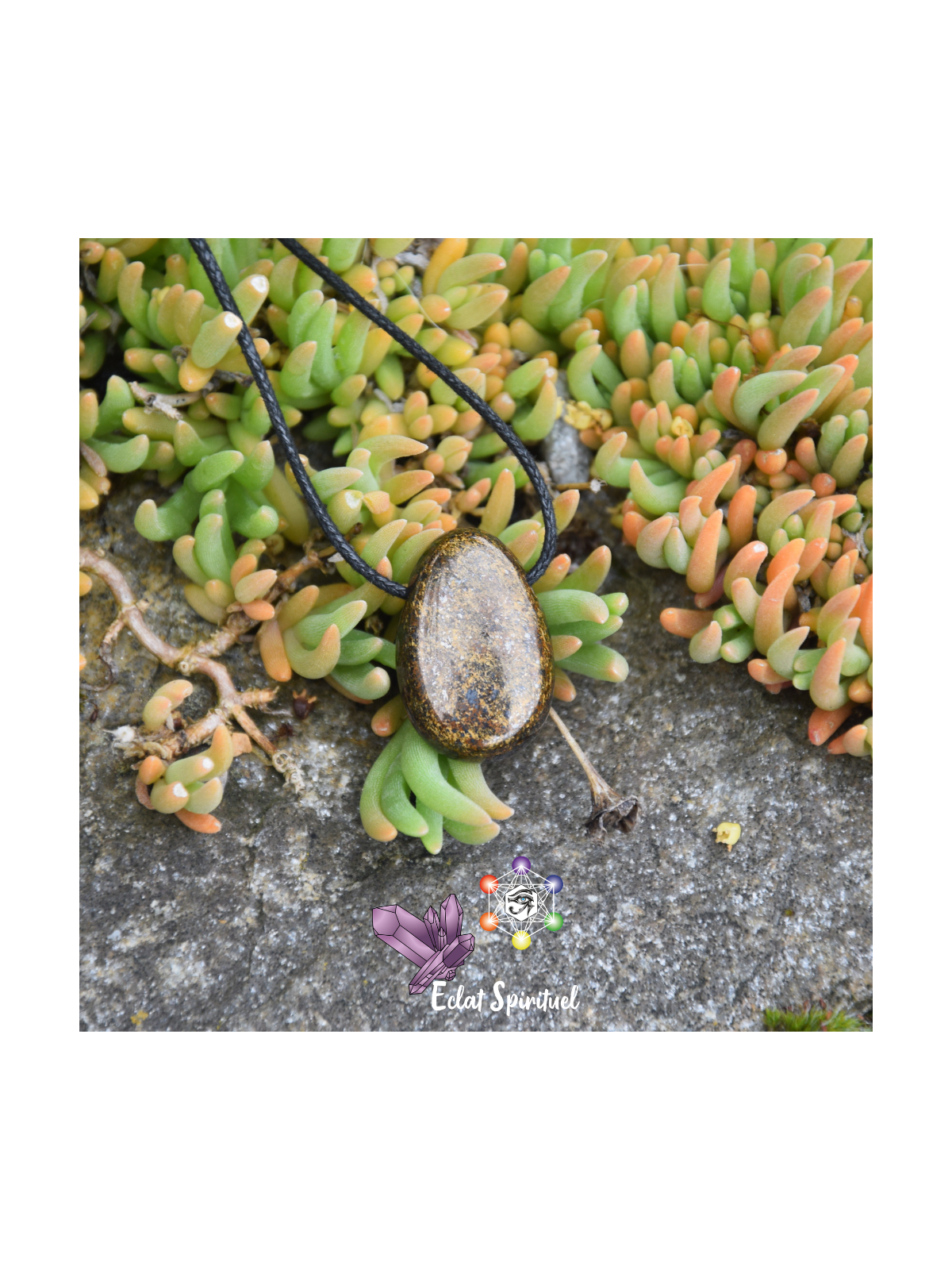 Pendentif Bronzite – Pierre naturelle percée