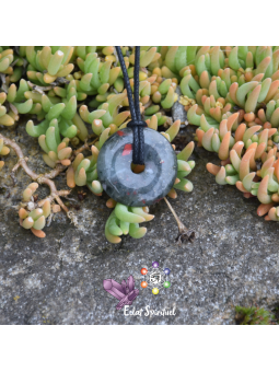 Pendentif Donut Jaspe Héliotrope Naturel