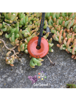 Pendentif Donut Jaspe Rouge Naturel