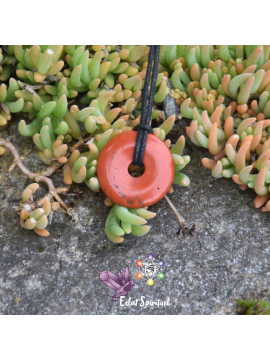 Pendentif Donut Jaspe Rouge Naturel
