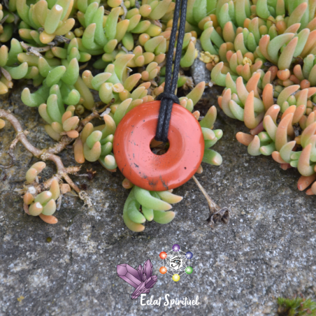 Pendentif Donut Jaspe Rouge Naturel
