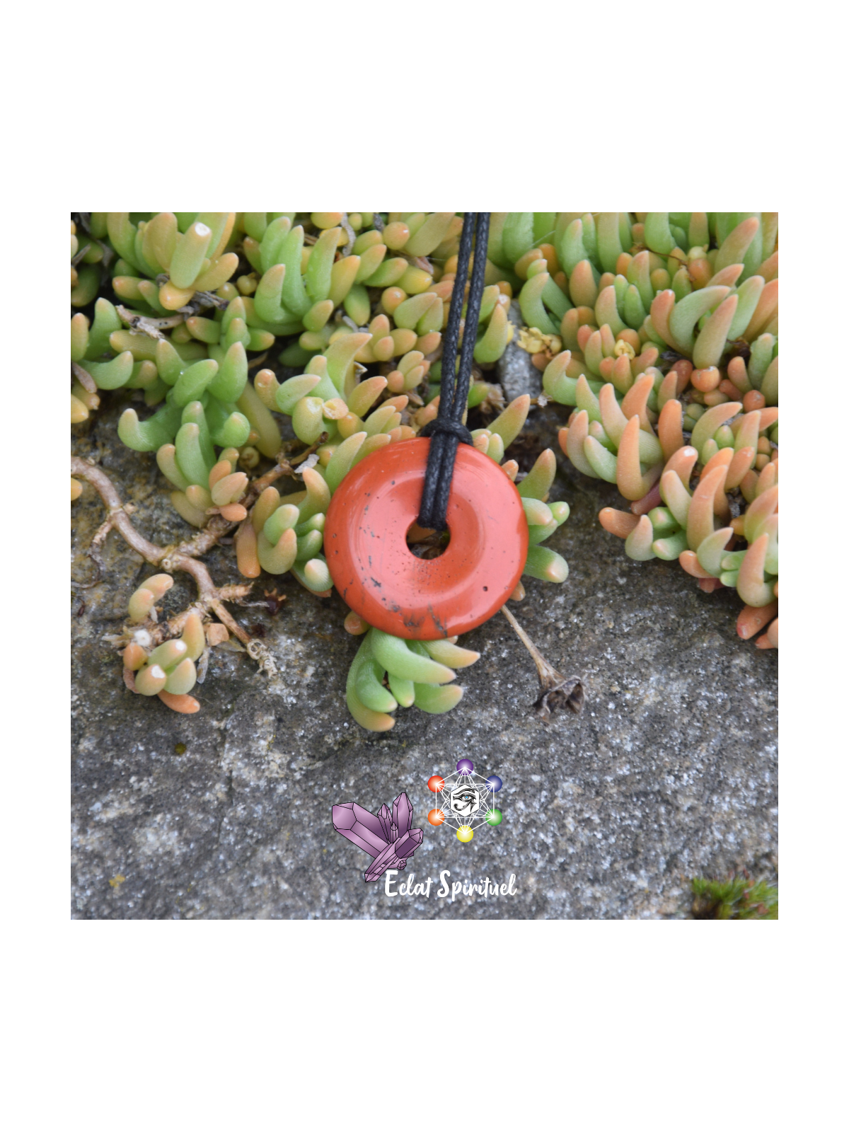 Pendentif Donut Jaspe Rouge Naturel