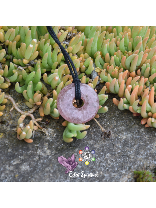 Pendentif Donut Quartz Hématoïde Naturel