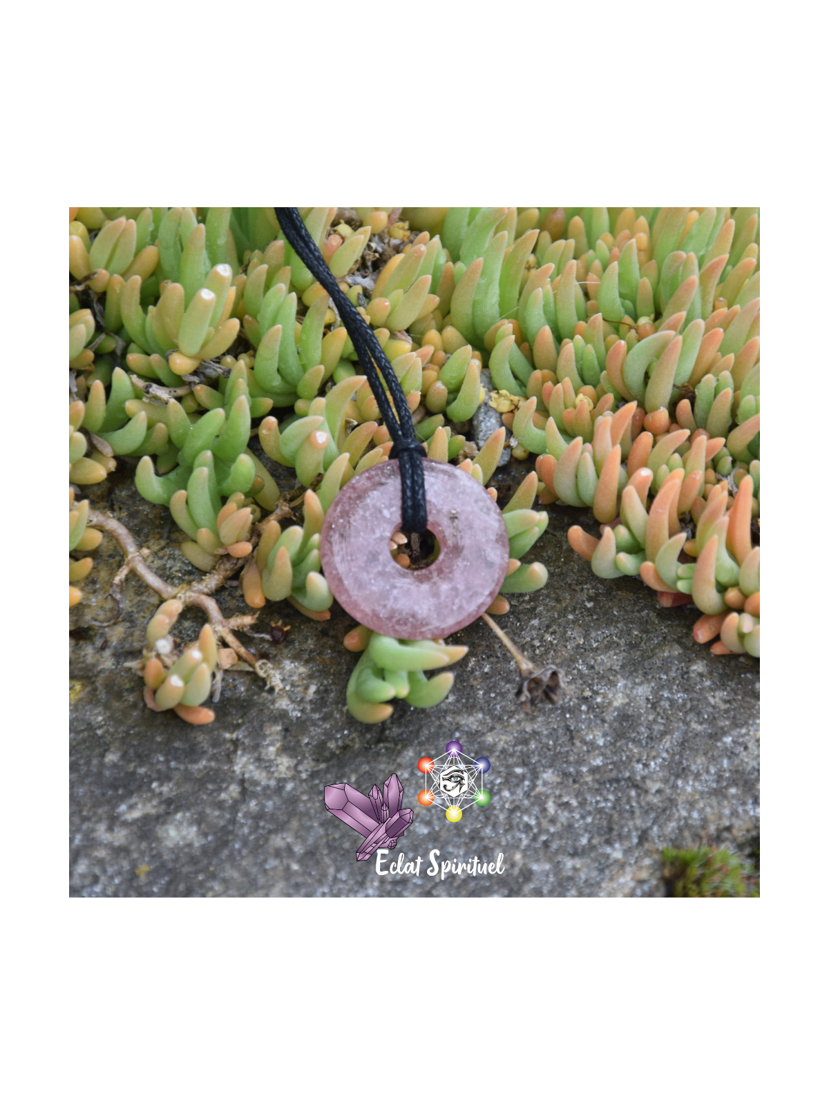 Pendentif Donut Quartz Hématoïde Naturel