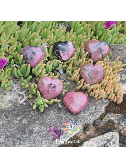Cœur en pierre naturelle de Rhodonite de 3 cm