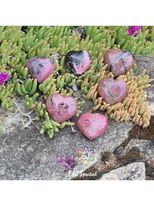 Cœur en pierre naturelle de Rhodonite de 3 cm