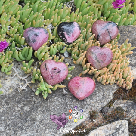 Cœur en pierre naturelle de Rhodonite de 3 cm