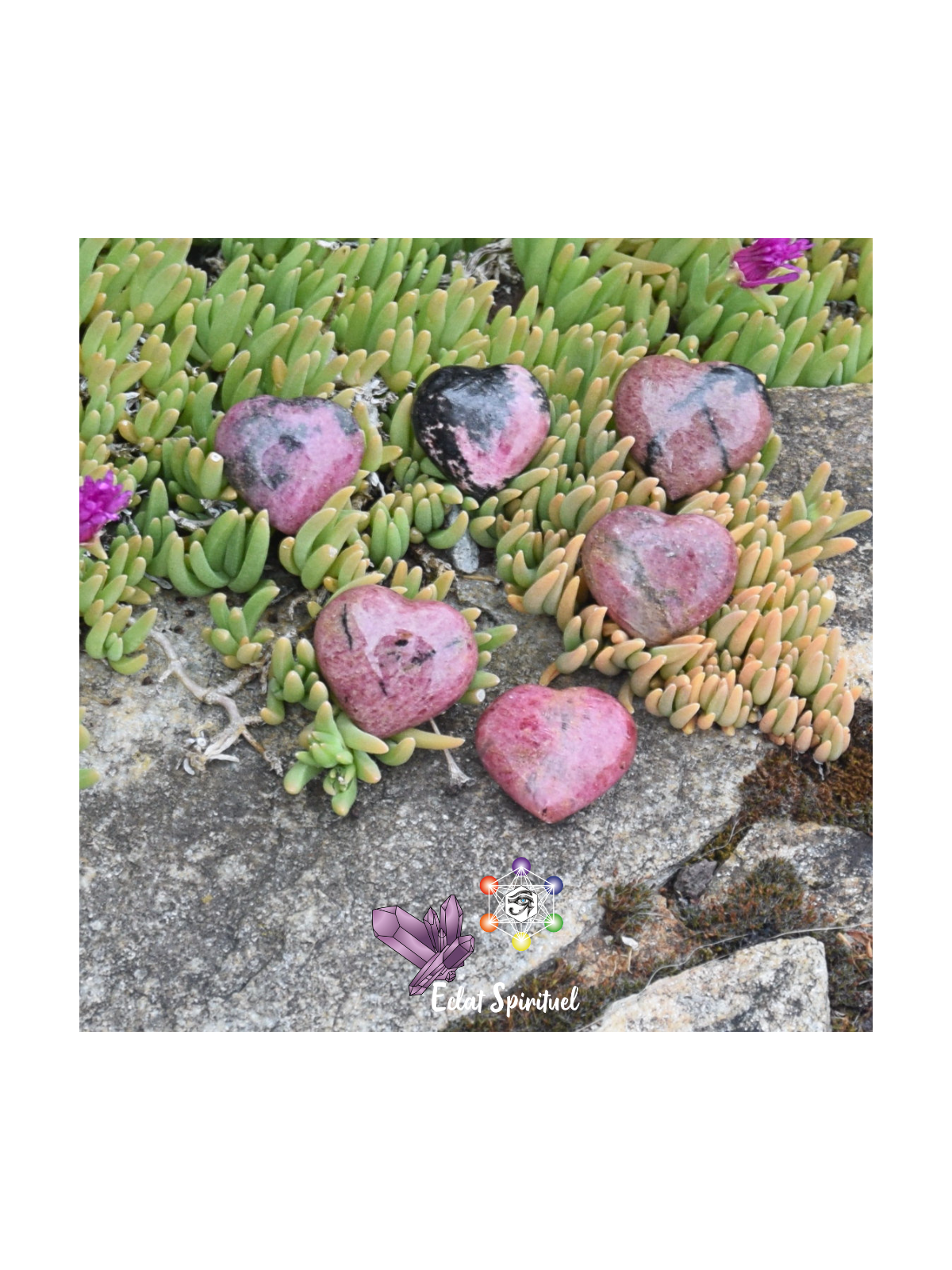Cœur en pierre naturelle de Rhodonite de 3 cm