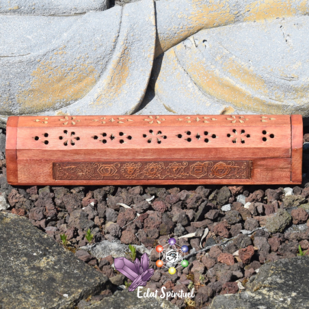 Support à Encens Boîte 7 Chakras en Bois | Eclat Spirituel