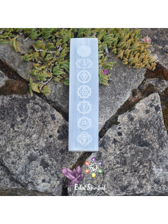 Support à Encens en Sélénite 7 Chakras | Eclat Spirituel