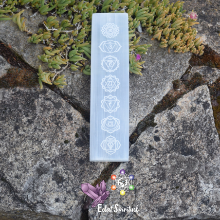 Support à Encens en Sélénite 7 Chakras | Eclat Spirituel