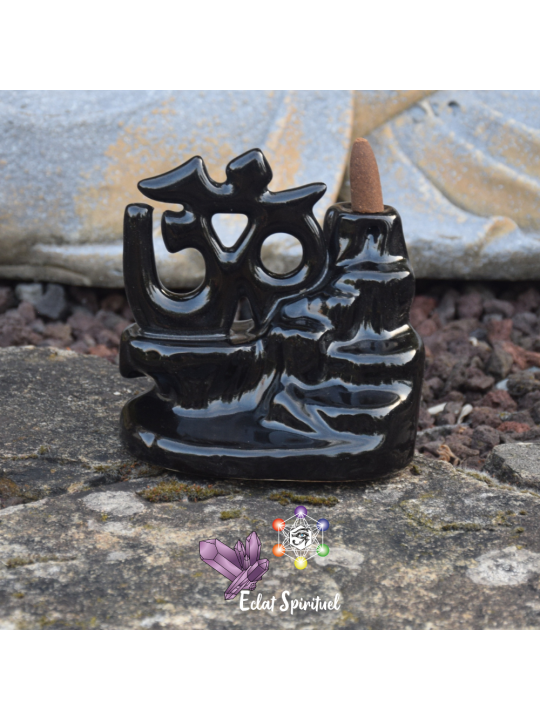 Support à Encens à Refoulement Om en Céramique