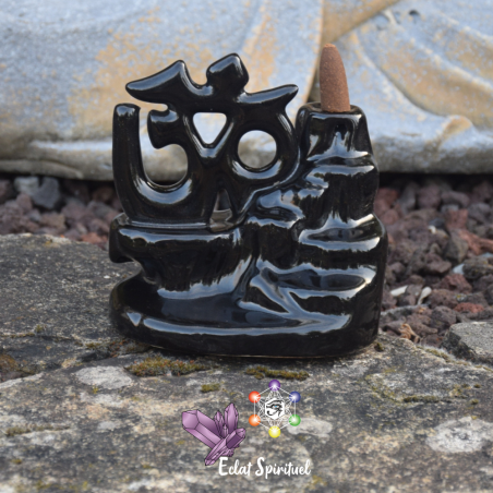 Support à Encens à Refoulement Om en Céramique