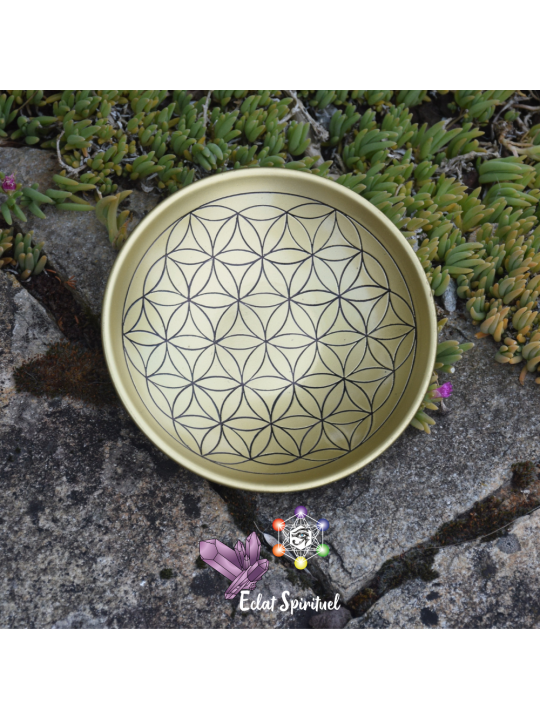 Assiette en Laiton Fleur de Vie | Fumigation | Eclat Spirituel