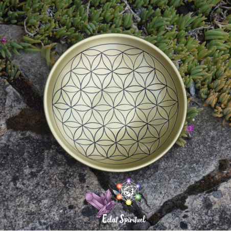 Assiette en Laiton Fleur de Vie | Fumigation | Eclat Spirituel