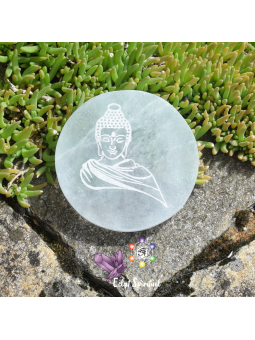Plaque avec Bouddha en Sélénite de 10 CM