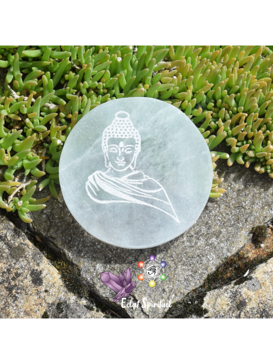 Plaque avec Bouddha en Sélénite de 10 CM