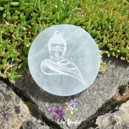 Plaque avec Bouddha en Sélénite de 10 CM