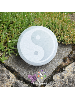 Plaque avec Yin Yang en Sélénite de 10 CM