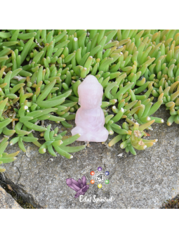 Bouddha en pierre naturelle de quartz rose livraison rapide